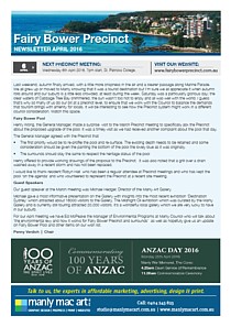 Fairy Bower Precinct Community Forum Newsletter cover thumbnail