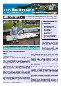 Fairy Bower Precinct Community Forum Newsletter cover thumbnail